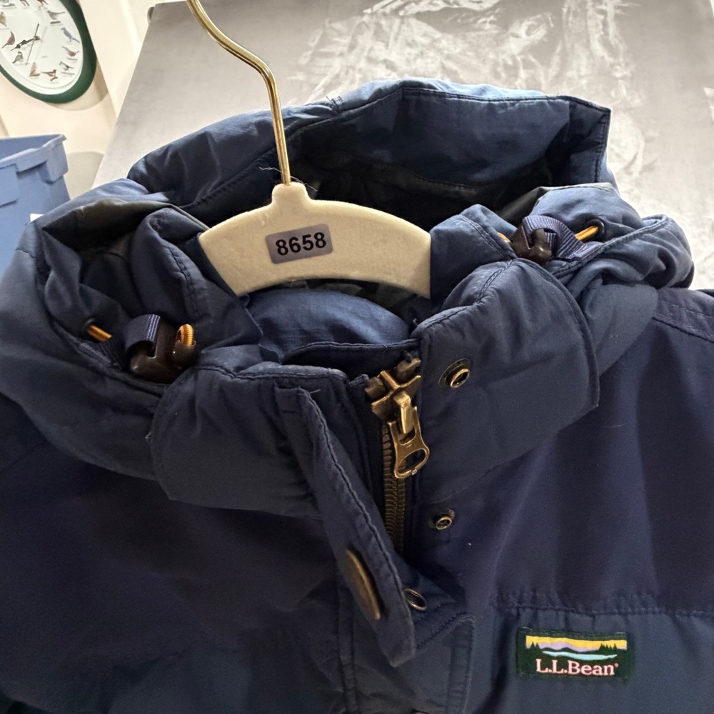 LL Bean Mountain Classic Down Parka Womens Sz M Navy Puffer Coat Outdoor Winter - Picture 13 of 13